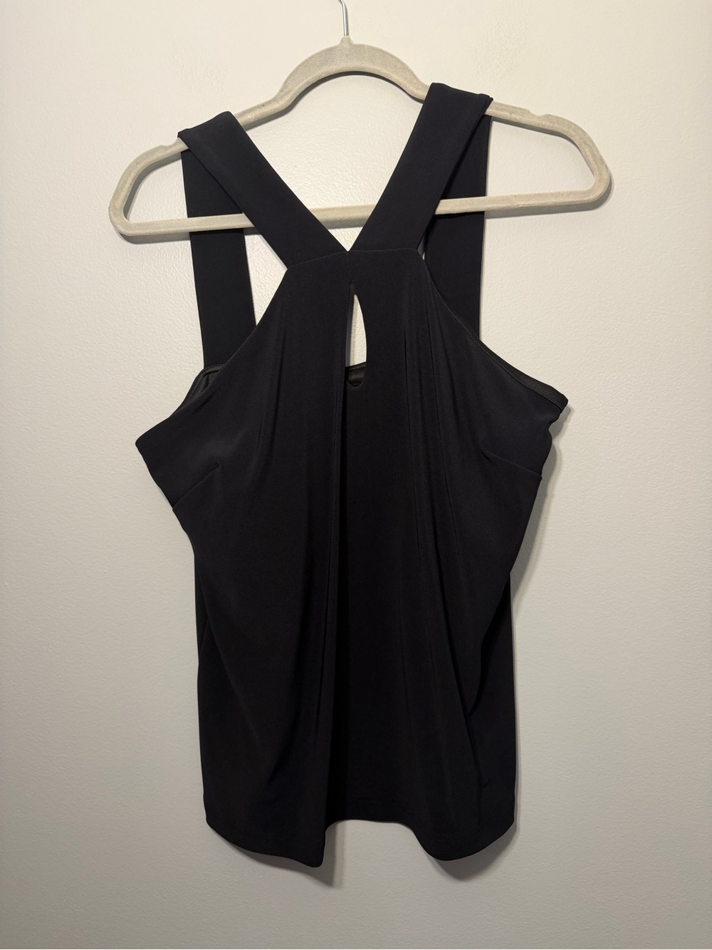 Boston Proper Black Halter Tank with Keyhole Back